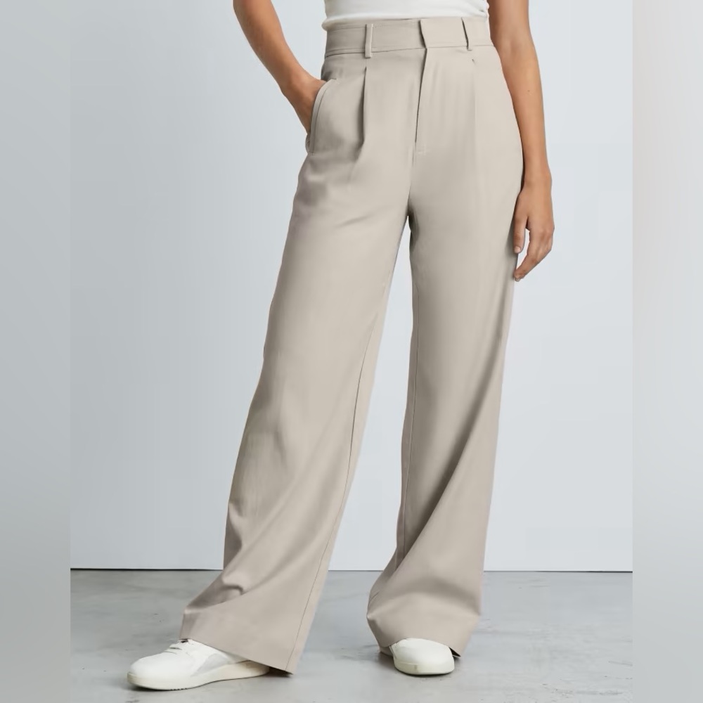 EVERLANE The Way-High Drape Pant Sandstone NWT sz 4 Short 30" Inseam
